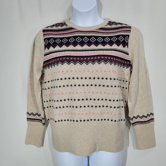 Barbour Birch Wool-Blend Pullover Sweater in Oatmeal Size 14 - Picture 1 of 7